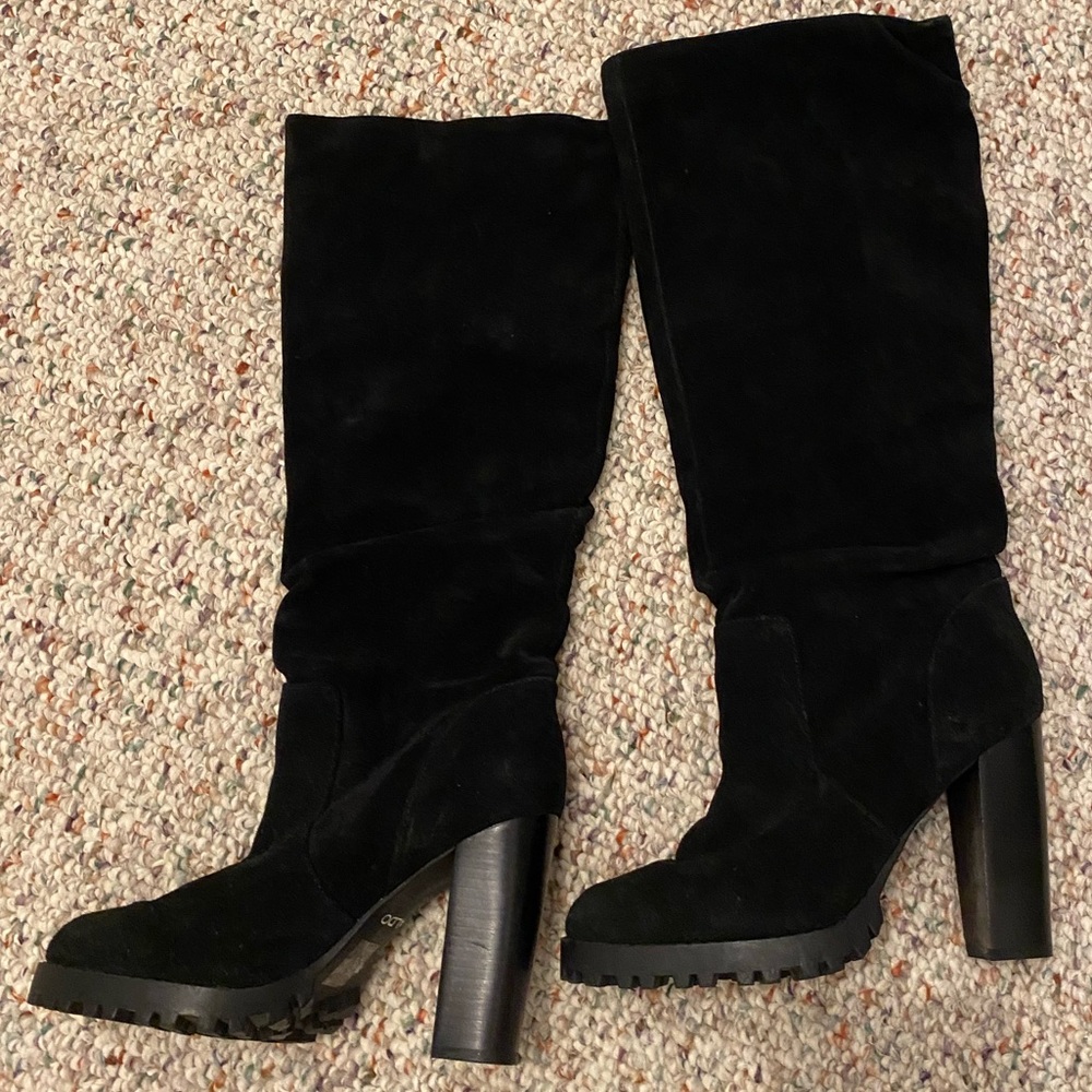 Aldo. Black Suede. Slouch Boot. Size 6.5. Never Worn